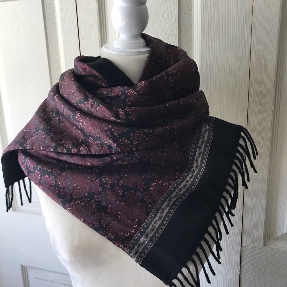 Vintage Italian Silk and Wool Scarf
